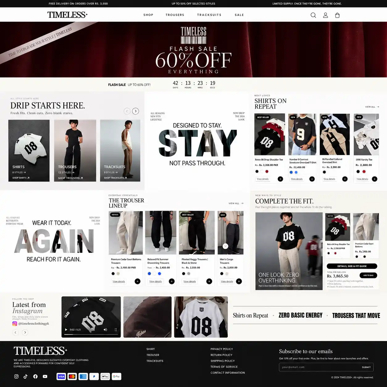 Timeless Clothing ecommerce and performance marketing project